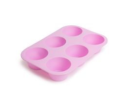EGYEB Szilikon muffinsütő-forma - 6 adagos 5 / 7 cm átmérő rózsaszín