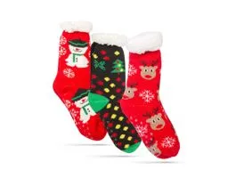FAMILY Karácsonyi zokni - csúszásmentes, felnőtt méret - 3 féle minta