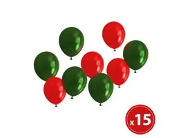 FAMILY Lufi szett - piros-zöld, metálos - 15 db / csomag