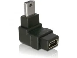 Delock Adapter USB-B mini 5tűs apa/anya 90  derékszögű USB-B mini 5tűs adapter (65097)