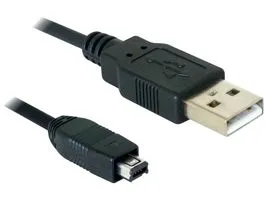 Delock kamera kábel USB-B mini 4 tűs Hirose - USB-A 1,5 m apa-apa (82208)