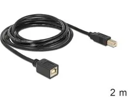 Delock USB 2.0 B apa  B anya hosszabbító kábel, 2 m (83427)