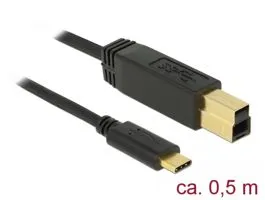 Delock USB 3.1 Gen 2 (10 Gbps) kábel Type-C a B-típusú 0,5 m (83674)