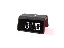 NEDIS Alarm clock wireless charger Qi szabványú 5 / 7.5 / 10 / 15 W USB-A Dugasz Éjszakai Fény 2 Riasztási Idők Szundi f
