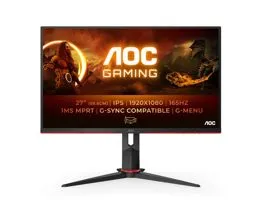 AOC Gaming 165Hz IPS monitor 27&quot; 27G2SPU/BK, 1920x1080, 16:9, 250cd/m2, 1ms, 2xHDMI/DP/VGA/4xUSB, Pivot, hangszóró