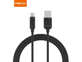 Recci RCT-P200B 2m Type C - USB fekete adat- és töltőkábel