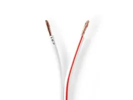 NEDIS Hangszóró kábel 2x 2.50 mm2 CCA 100.0 m Kerek PVC Fehér Zsugor csomagolás (CAGW2500WT1000)