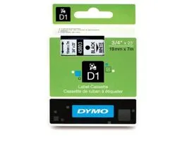 Dymo D1 19mmx3,5m fekete/fehér feliratozógép szalag