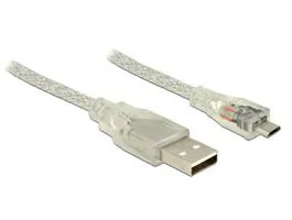 DeLock Cable USB 2.0 Type-A male  USB 2.0 Micro-B male 2m Transparent