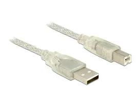 DeLock Cable USB 2.0 Type-A male  USB 2.0 Type-B male 2m Transparent
