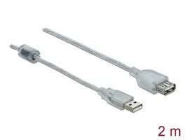 DeLock Extension cable USB 2.0 Type-A male  USB 2.0 Type-A female 2m transparent