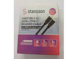 Stansson 2m Type-C 3.1 Gen1 3A fonott kábel