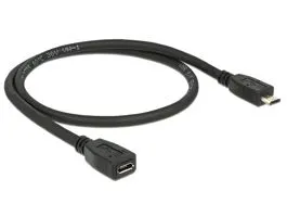 DeLock Extension cable USB 2.0 type Micro-B male  USB 2.0 type Micro-B female 0,5m