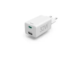 HAMA hálózati töltő adapter Type-C + USB bemenettel - 32W - HAMA Mini Fast   Charge PD3.0 + QC3.0 - fehér