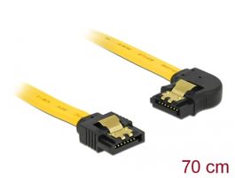 Delock SATA 6 Gb/s kábel egyenes - balra 90 fok 70 cm sárga (82826)