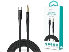 Devia 3,5 mm jack - Type-C audio kábel 1 m-es vezetékkel - Devia Series iPure  AUX Audio Cable - fekete