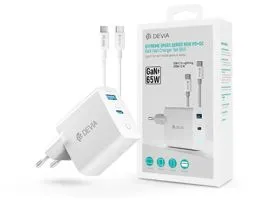 Devia GaN hálózati töltő adapter USB + Type-C bemenettel + Type-C - Type-C kábel- 65W - Devia Extreme Speed Series 65W P