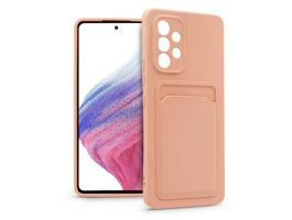 Samsung A536U Galaxy A53 5G szilikon hátlap kártyatartóval - Card Case -    rózsaszín
