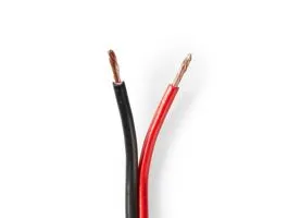 NEDIS Hangszóró kábel 2x 2.50 mm2 CCA 100.0 m Kerek PVC Fekete / Piros Zsugor csomagolás (CAGW2500BK1000)