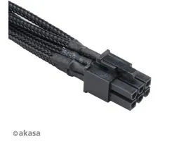 Kábel Akasa Flexa V6 6pin VGA hosszabbító 40cm harisnyázott fekete (AK-CBPW06-40BK)