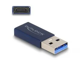 Delock USB 10 Gbps adapter A-típusú USB apa - USB Type-C  aktív anya kék (60049)
