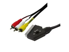 Logilink Audio/Videó kábel, Scart/M - 3x RCA/M, fekete, 2 m (CA1029)