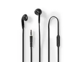 NEDIS Vezetékes fülhallgató 3.5 mm Kábel hossz: 1.20 m Beépített mikrofon Hangerő szabályozás Fekete (HPWD2021BK)