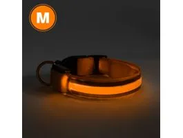 EGYEB LED-es nyakörv - akkumulátoros - M méret - narancs