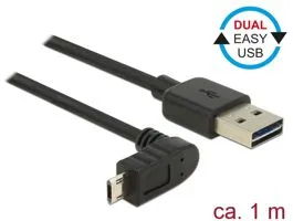 Delock Kábel, EASY-USB 2.0-s A-típusú csatlakozódugó  EASY-USB 2.0-s Micro-B típusú csatlakozódugó, (83848)
