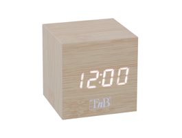 TNB JOY fa borítású, kocka alakú LED kijelzős ébresztőóra (TNB112151)