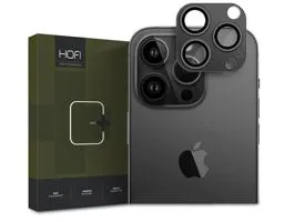 HOFI FullCam Pro+ hátsó kameralencse védő edzett üveg + alu kameravédő borító - Apple iPhone 15 Pro/15 Pro Max - fekete