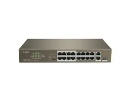 IP-COM Switch PoE - F1118P-16-150W (16x100Mbps + 2x1Gbps, 1x1Gbps SFP, 16 af/at PoE+ port, 130W)