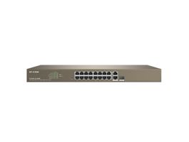 IP-COM Switch Vezérelhető PoE - F1218P-16-250W (16x100Mbps + 2x1Gbps, 1x1Gbps SFP, 16 af/at PoE+ port, 230W)