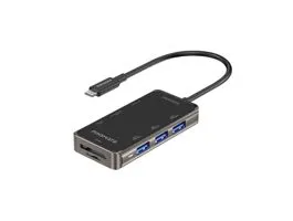 Promate USB Hub - PRIMEHUB MINI (USB-C 8in1 HUB, 100W PD, 1x4K HDMI, 3xUSB 3.0, 1xUSB 2.0, 2xUSB-C, SD,mSD, 1xUSB-C)