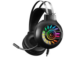 Rampage Fejhallgató - RM-K44 ZENGIBAR (mikrofon, 7.1 hangzás, USB, hangerőszabályzó, 2,2m kábel, RGB, fekete)