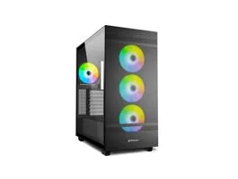 Sharkoon Számítógépház - Rebel C50 RGB Black (fekete, ablakos, ATX, 4x120mm RGB ventilátor, 2xUSB3.0, 1xUSB 3.2, I/O)
