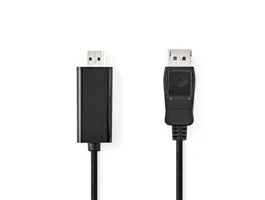 NEDIS DisplayPort kábel DisplayPort Dugasz HDMI Csatlakozó 1080p Nikkelezett 1.00 m Kerek PVC Fekete Label (CCGL37100BK1