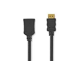 NEDIS Nagy Sebességű HDMI  kábel Ethernet HDMI Csatlakozó HDMI Aljzat 4K@30Hz 10.2 Gbps 5.00 m Kerek PVC Fekete Label (C