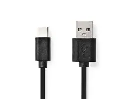 NEDIS USB kábel USB 2.0 USB-A Dugasz USB-C Dugasz 15 W 480 Mbps Nikkelezett 3.00 m Kerek PVC Fekete Label (CCGL60600BK30
