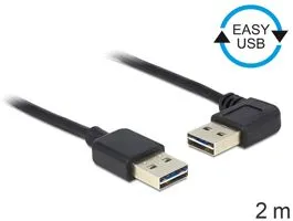 Delock Kábel, EASY-USB 2.0-s A- típusú csatlakozódugó  EASY-USB 2.0-s-A-típusú csatlakozódugó, ível (85557)