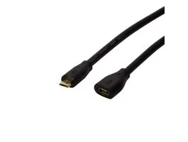 Logilink USB 2.0 kábel, Micro-USB/M - Micro-USB/F, fekete, 2 m (CU0123)