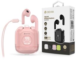 Devia TWS Bluetooth sztereó headset v5.3 + töltőtok - Devia TWS-M6 Wireless   Earphone with Charging Case - rózsaszín