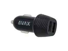 AVAX CC601B CARLY+ 40W USB A (QC)+Type C (PD) fekete autós gyorstöltő