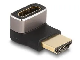 Delock HDMI adapter apa - anya 90  lefelé néző csatlakozódugóval 8K 60 Hz szürke fém (60085)