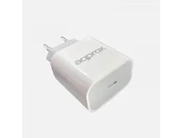 APPROX Telefon töltő - 1db USB-C, 5VDC/3A or 9VDC/2.22A or 12V/1.67A, Fehér