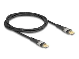 Delock Adat és gyors töltő kábel USB 2.0 USB Type-C  apa-apa átlátszó PD 3.0 100 W 1 m (80763)