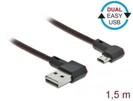 Delock EASY-USB 2.0 kábel A-típusú csatlakozódugó - EASY-USB Micro-B típusú csatlakozódugó, ívelt ba (85272)