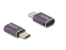 Delock USB Adapter 40 Gbps USB Type-C  PD 3.1 240 W csatlakozódugóval - csatlakozóhüvellyel, portkímélővel 8K 60 Hz fém
