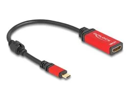 Delock USB Type-C  - HDMI adapter (DP Alt Mode) 8K 60 Hz-hez HDR funkcióval piros (60053)