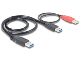 Delock 82908 USB3.0-A apa - USB3.0-A apa + USB2.0-A apa kábel